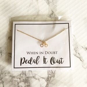 Bicycle Necklace Gold When In Doubt, Pedal It Out